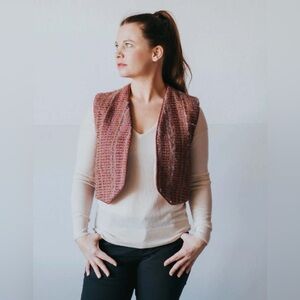 Vintage Off Ingrid’s Loom burgundy vest, size S/M